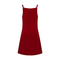 Ženske haljine bez rukava a-line mini casual halter solidna ljetna haljina crvena 3xl