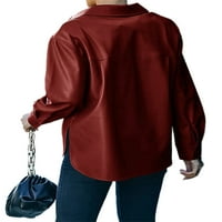 Ženski kaputi s dugim rukavima s prednjim džepovima, zimska gornja odjeća s ovratnikom s ovratnikom, radna jakna
