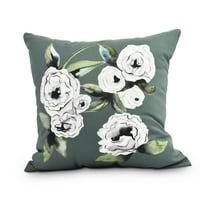 Jednostavno Daisy, 16 16 zračenje ružičasto zeleni cvjetni cvjetni print ukrasni jastuk za bacanje na otvorenom