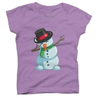 Božićna majica s printom snjegovića za djevojčice s ljubičastim bobicama - dizajn Iz e-maila
