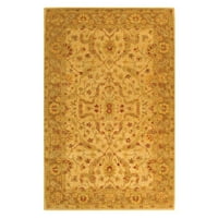 Tradicionalni cvjetni vuneni tepih od 6' 9'smeđe boje bjelokosti