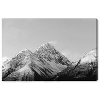 Vrh planinske crno -bijele fotografije platno umjetnički tisak