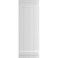 Ekena Millwork 1 2 W 42 H TRUE FIT PVC Four Board Pridružena ploča-n-batten roleta, bijela