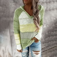 Dugi rukavi modni colorblock ženski džemper za zimske zimske kapuljače za žene dnevni hoodie mladi džemper 5xl