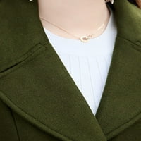 Cindysus dame nadmašuju odjeću kaput od graška od graška dugih rukava casual zimska jakna s grudima maslina zelena