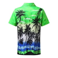 Muške Ležerne košulje na kopčanje u donjem rublju,Muška havajska košulja na plaži s kratkim rukavima, ljetne Ležerne