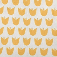 20 x20 kvadrat jednostavno tratinčica jednostavni tulipanski dizajn poli zatvoreni vanjski jastuk, žuti qty 1