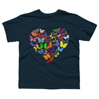 Majica s leptirima-srce puno leptira Crna majica s uzorkom za dječake - dizajn Iz e-maila