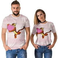 Winnie majica Pooh Winnie Pooh grafički print kratki rukav kratki rukavi TEES TOPS ， Odjeća za roditelje-dijete