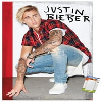Justin Bieber-flanel zidni poster s gumbima, 22.375 34