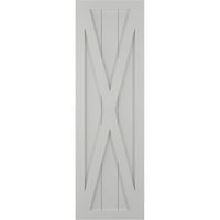 Ekena Millwork 18 W 55 H TRUE FIT PVC Single X-Board Farmhouse Fiksna nosača, Hailstorm Grey