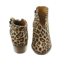 Synoidove ženske čizme- cipele s srednjim potpeticama zima toplo leopard modna strana patentni zatvarač šiljasti