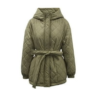 Kapci s dugim rukavima Zipper Toplo tanka žena Zimska jakna za čišćenje vojske zelene veličine s
