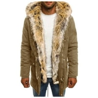 Muški muški zadebljani kaputa toplo zimska zimska struka za vuču na vjetrovi - kapuljača je nadmašila jaknu
