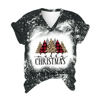 Višednevni popusti na zimske košulje Božićna modna ženska ležerna bluza s izrezom i printom u obliku slova U,