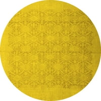 Tradicionalni unutarnji tepisi u orijentalnom stilu u žutoj boji, okrugli, 4 inča
