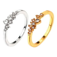 prekrasan ženski prsten od rhinestona Geometrijski nakit slatki modni prsten za prst za vjenčanje