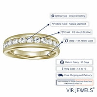 14k dijamantni zaručnički prsten od dijamanta od žutog zlata, Veličina kanala za odrasle žene