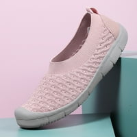 Nove ženske modne lagane Ležerne udobne ravne cipele u ružičastoj prozračnoj mrežici s otvorenim prstima