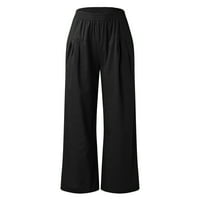 Biciklističke kratke hlače za žene, ženske Ležerne jednobojne hlače s elastičnim strukom, udobne hlače s džepovima,