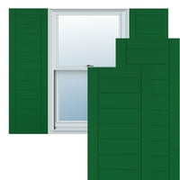 Ekena Millwork 12 W 35 H TRUE FIT PVC Horizontalni sloj uokviren modernim stilom Fiksni nosač, Viridian Green
