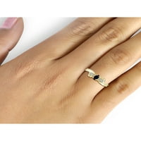 0. Carat T.G.W. Safirski dragulj i naglasak bijeli dijamantni prsten