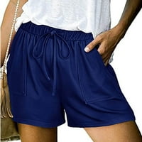Ženske kratke hlače žene udobne kratke hlače Na vezanje Ležerne ljetne kratke hlače s elastičnim pojasom i džepovima