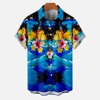 Muške košulje zazor plus size ležerno skretanje ovratnika havajski tisak kratki rukavi imaju džepove kardigan