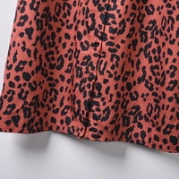 Ljetne haljine za čišćenje za žene za žene kratke rukave čvrste boje leopard uzorak haljina reverca maxi labav