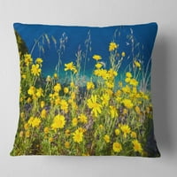 Dizajnirati divlje žute cvjetove preko morske obale - jastuk za bacanje cvijeća - 12x20