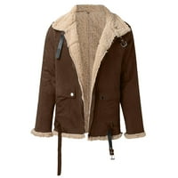 BBC jakne za muškarce, Muški modni jednostavni zimski kaput s ovratnikom s dugim rukavima, kožna jakna s podstavom,