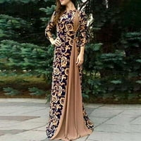 Ženske haljine Plus size rasprodaja Dubai Arapska duga haljina s cvjetnim printom muslimanska Islamska duga haljina