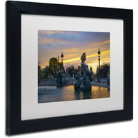 Zaštitni znak likovna umjetnost Sunset In Place de la Concorde Canvas Art by Mathieu Rivrin, White Matte, crni