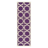 Tepih od vune u geometrijskom uzorku, tamnoplava boja Bjelokosti, 4' 6'