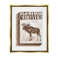 Kutija šibica divljeg losa, skica životinja i insekata, slika Zlatnog plovka, uokvireni umjetnički tisak, zidna