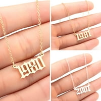 1980-broj godine rođenja šarm privjesak Od nehrđajućeg čelika ogrlica Nakit Zlatni 1997