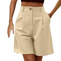Ženske Ležerne široke hlače za plažu, jednobojne široke Ležerne hlače veličine pet s džepovima visokog struka