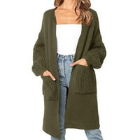 Ženski kardigani, Kaputi, kardigan dugih rukava s otvorenim prednjim dijelom, preveliki pleteni džemperi, kaputi
