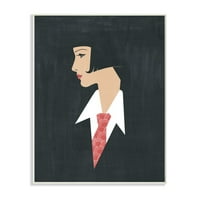 Stupell Industries retro pop ženski portret modna kravata Detalj dizajna zidne ploče od strane Grace Popp