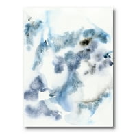 Designart 'Sažetak oblaka tamnoplave boje III' Moderni platno zidne umjetničke printe