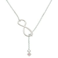 Oduševljenje nakit Silvertone Mini listopad - vruće ružičasto kristalno srce srebrni ton elegantna ogrlica za