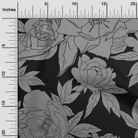 Jednobojna Georgette Tkanina, Viskoza u sivoj boji, Pribor za prošivanje s cvjetnim printom, tkanina za šivanje